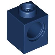 Technic Brick 1 x 1 with Pin Hole in Dark Blue