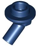 Bar, Angled with 1 x 1 Round Plate / Stud on End in Dark Blue