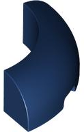 Brick Round Corner 3 x 3 x 1 No Studs in Dark Blue