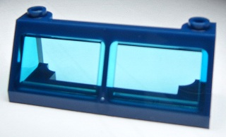 Windscreen 2 x 6 x 2 Train with Trans-Light Blue Glass in Dark Blue