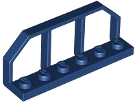Plate Special 1 x 6 with Train Wagon End Fence in Dark Blue