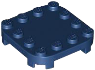 Plate Round Corners 4 x 4 x 2/3 Circle with Reduced Knobs in Dark Blue