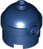 Minifig Head Special, Minion, Medium, 1-Eyed Goggles [PLAIN] in Dark Blue