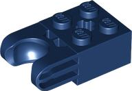 Technic Brick Special 2 x 2 with Ball Socket Wide and Axle Hole, No Arm Holes in Dark Blue