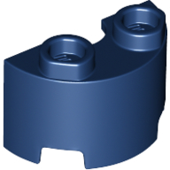 Brick Round, Half 1 x 2 in Dark Blue