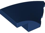 Brick Wedged, Curved 4 x 2 with Stud Notch Right in Dark Blue