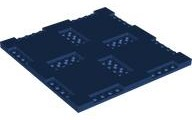 Plate Special 16 x 16 x 2/3 with Eight Recessed Edges with 1 x 4 Studs and Four Recessed Centers with 2 x 4 Studs in Dark Blue