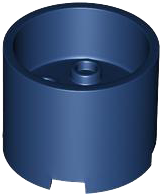 Brick Round 3 x 3 x 2 Recessed Center with 2 x 2 Studs and Axle Hole in Dark Blue