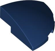 Brick Round Corner, Curved 3 x 3 x 1 Quarter Circle in Dark Blue