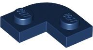Plate Round Corner 2 x 2 with 1 x 1 Cutout in Dark Blue