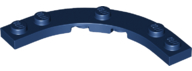 Plate Round Corner 5 x 5 with 4 x 4 Round Cutout in Dark Blue