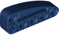 Technic Beam 2 x 5 L-Shape with Quarter Ellipse Thick in Dark Blue