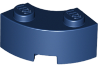 Brick Round Corner 2 x 2 Macaroni with Stud Notch and Reinforced Underside [New Style] in Dark Blue