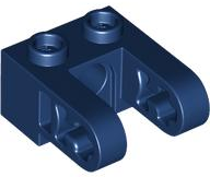 Technic Brick 1 x 2 with Hole and Dual Beam Extensions in Dark Blue