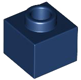 Plate 1 x 1 x 2/3 with Open Stud in Dark Blue