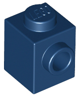 Brick Special 1 x 1 with Stud on 1 Side in Dark Blue