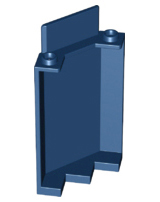 Panel 3 x 3 x 6 Corner Wall without Bottom Indentations in Dark Blue