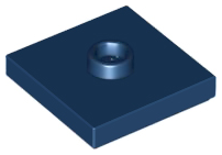 Plate Special 2 x 2 with Groove and Center Stud (Jumper) in Dark Blue