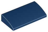 Brick Curved 2 x 4 x 2/3 No Studs, with Bottom Tubes in Dark Blue