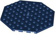 Plate Special 10 x 10 Octagonal with Hole in Dark Blue