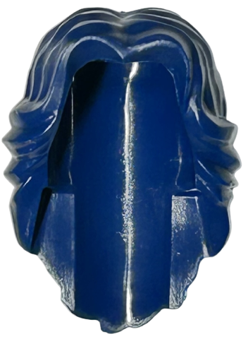 Hair Mid-Length Wavy with Center Part in Dark Blue
