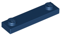 Plate Special 1 x 4 with 2 Studs, 3 Bottom Tubes in Dark Blue