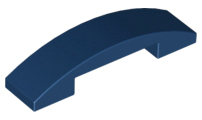 Brick Curved 4 x 1 Double, No Studs in Dark Blue