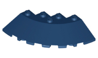 Brick Round Corner 6 x 6 with 33° Slope and Facet Cutout in Dark Blue
