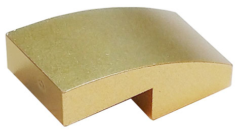 Brick Curved 2 x 1 No Studs [1/2 Bow] in Metallic Gold
