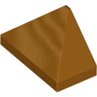 Brick Sloped 45° 2 x 1 Triple with Inside Stud Holder in Metallic Gold