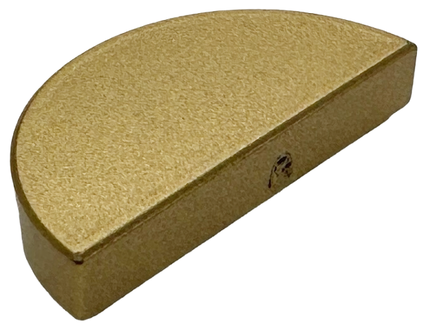 Tile Round 1 x 2 Half Circle in Metallic Gold