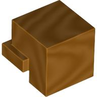 Minifig Head Special, Cube with Rear Ledge [Plain] in Metallic Gold
