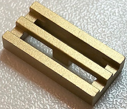 Tile Special 1 x 2 Grille with Bottom Groove in Metallic Gold