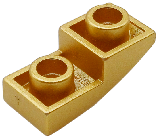 Brick Curved Inverted 2 x 1 in Metallic Gold
