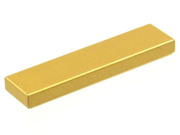 Tile 1 x 4 with Groove in Metallic Gold