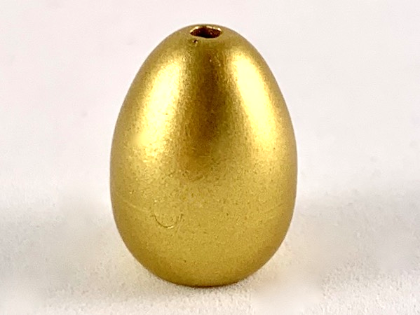 Food Egg with 1.5mm Hole [Plain] in Metallic Gold