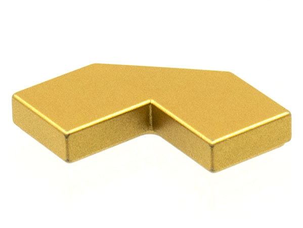 Tile Special 2 x 2 Corner with Cut Corner - Facet in Metallic Gold