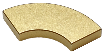 Tile 2 x 2 Curved, Macaroni in Metallic Gold
