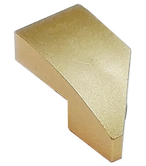Brick Wedged, Curved 2 x 1 with Stud Notch Left in Metallic Gold