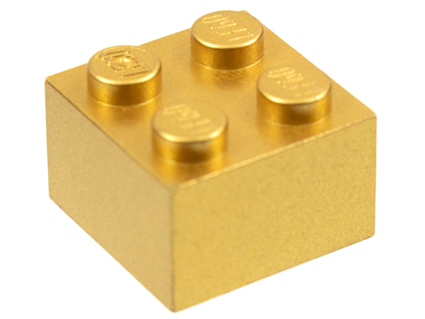 Brick 2 x 2 in Metallic Gold