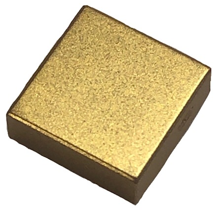 Tile 1 x 1 with Groove in Metallic Gold