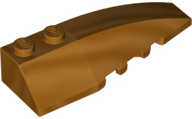Brick Wedged, Curved 6 x 2 Right, Inner Ridges in Metallic Gold