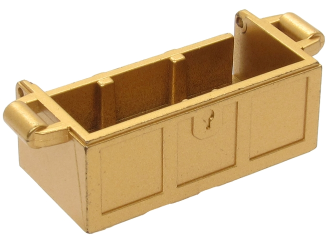 Treasure Chest Bottom without Rear Slots in Metallic Gold