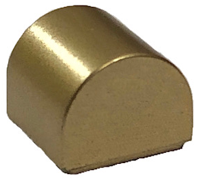 Brick Curved 1 x 1 x 2/3 Double Curved Top, No Studs in Metallic Gold