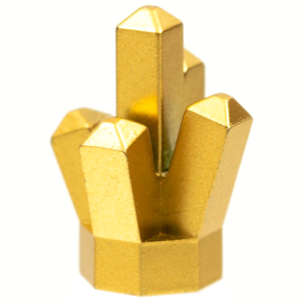 Rock 1 x 1 Crystal 5 Point in Metallic Gold