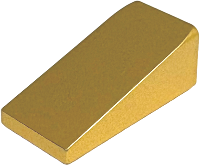 Brick Sloped 18° 2 x 1 x 2/3 in Metallic Gold