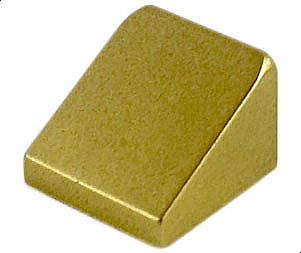 Brick Sloped 30° 1 x 1 x 2/3 (Cheese Slope) in Metallic Gold