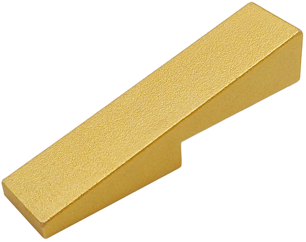 Brick Sloped 1 x 4 with 1 x 2 Cutout in Metallic Gold