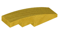 Brick Curved 4 x 1 No Studs [Stud Holder with Symmetric Ridges] in Metallic Gold
