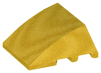 Brick Wedged, Curved 4 x 3 No Studs [Plain] in Metallic Gold